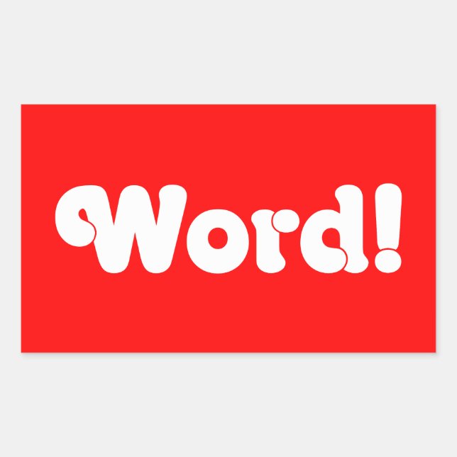 Wort! Rechteckiger Aufkleber (Vorderseite)