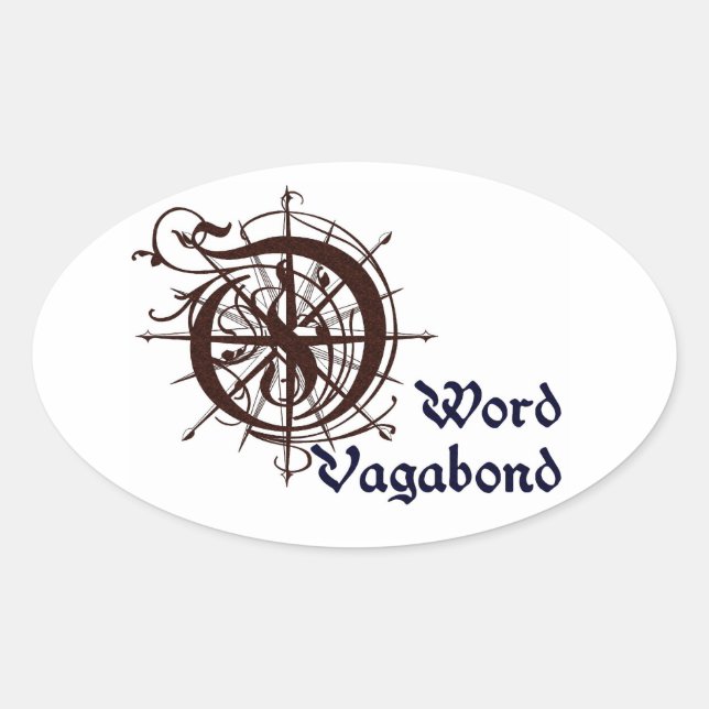 Wort-Vagabundaufkleber Ovaler Aufkleber (Vorderseite)