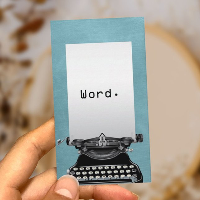 "Wort." Vintage Schreibmaschine Türkis Writer Visitenkarte (Von Creator hochgeladen)
