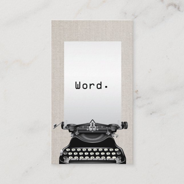 "Wort. "Vintage Schreibmaschinen-eleganter Visitenkarte (Vorderseite)