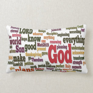 Wort-Wolke für Top 10 Bibel-Verse Lendenkissen