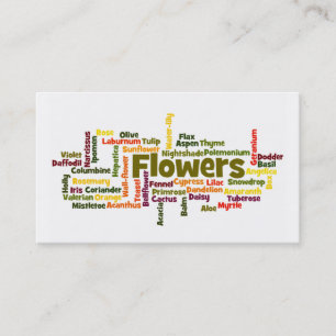 Wort-Wolken-Blumen-Geschäftskarte Visitenkarte