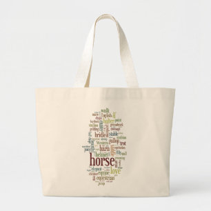 Wort-Wolken-Kunst-PferdeLiebe Verticle Jumbo Stoffbeutel