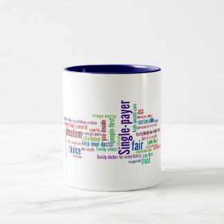 Wort-Wolken-Tasse Zweifarbige Tasse