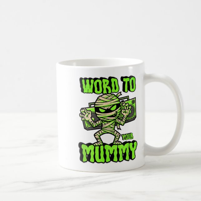 Wort zu deinem lustigen Niedlichen Halloween-Kostü Kaffeetasse (Rechts)