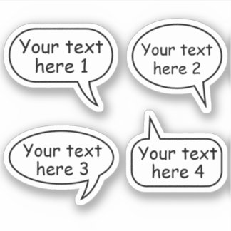 Wortblasen im benutzerdefinierten Text Aufkleber