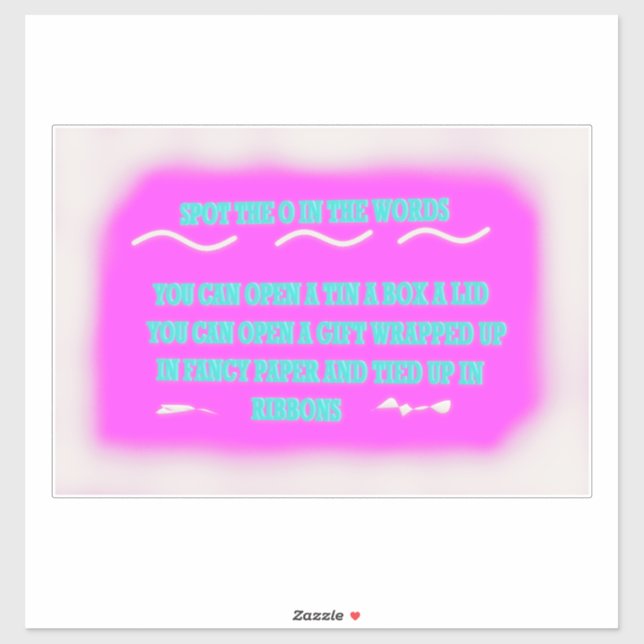 Wortdesign für Kinder Bildung Farben pink Aufkleber (Blatt)