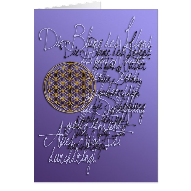 Worte der Blume des Lebens - deutsche Sprache (Vorne)