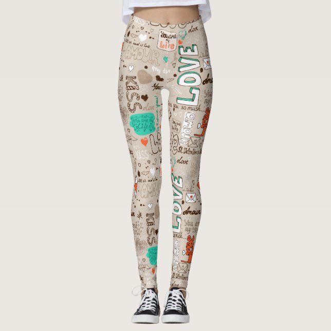 Worte der Liebe Leggings (Vorderseite)