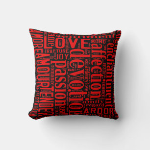 Worte der roten Liebe Kissen