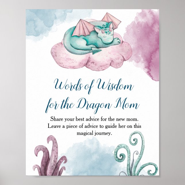 Worte der Weisheit für das Dragon Mama Dragon Baby Poster (Vorne)