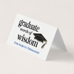 Worte der Weisheit - Ratgeberkarte zur Graduierung Visitenkarten