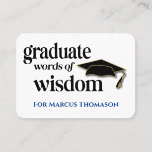 Worte der Weisheit Ratskarte zur Graduierung Visitenkarte
