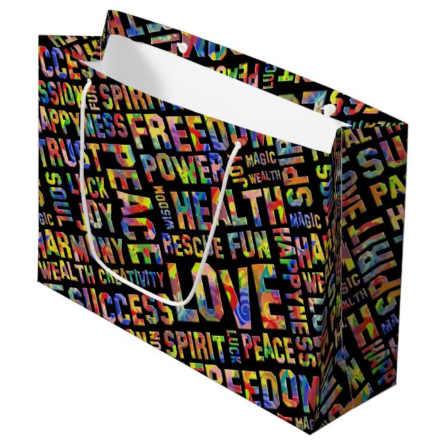 Worte des Geistes / positives Denken 1 Große Geschenktüte (Vorderseite Schrägansicht)