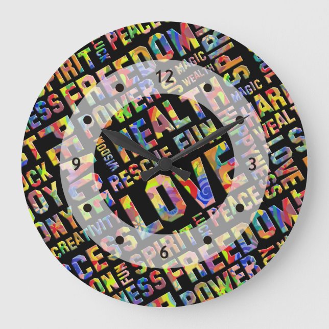 Worte des Geistes / positives Denken 1 Große Wanduhr (Vorderseite)