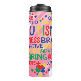 Worte, die zählen – Autism Heart stärken Thermosbecher