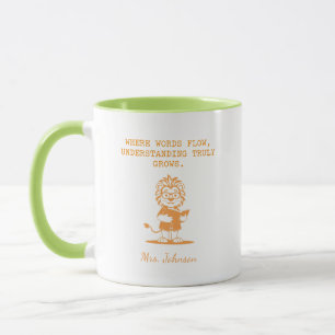 Worte fließen Verständnis wächst Englischlehrer Tasse