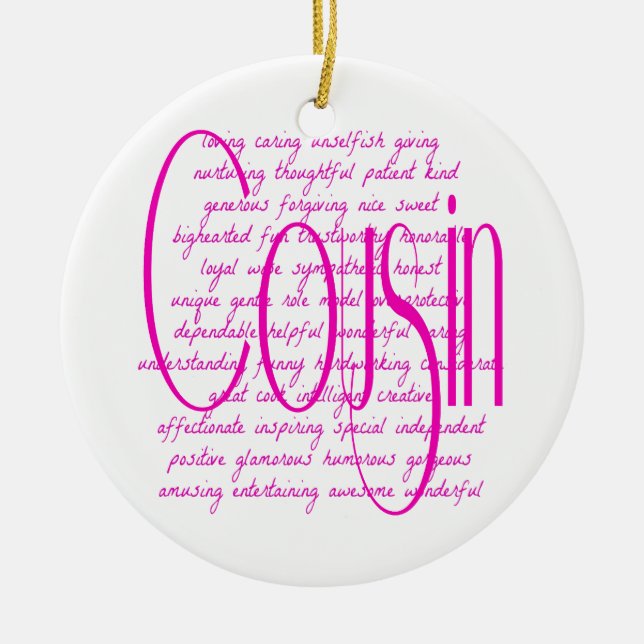 Worte für einen Cousin lieben Keramikornament (Vorne)