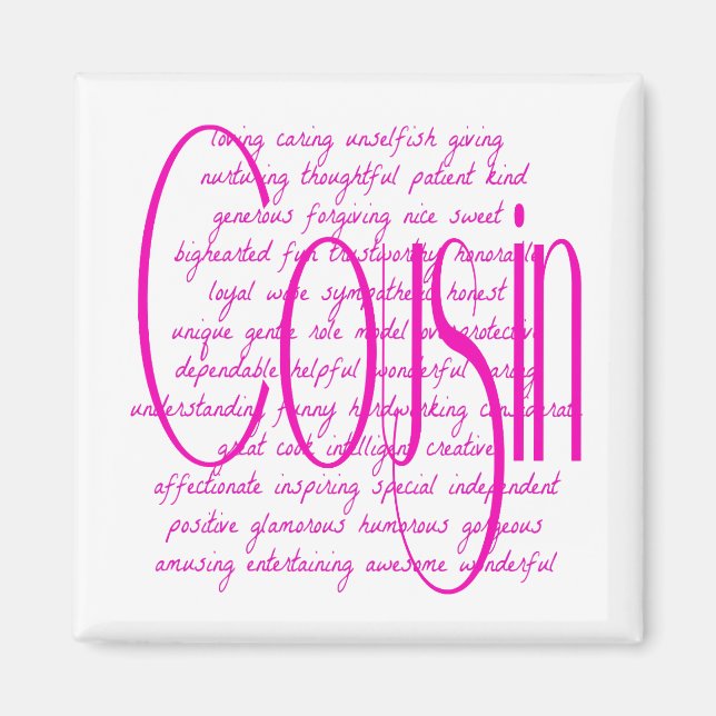 Worte für einen Cousin lieben Magnet (Vorne)