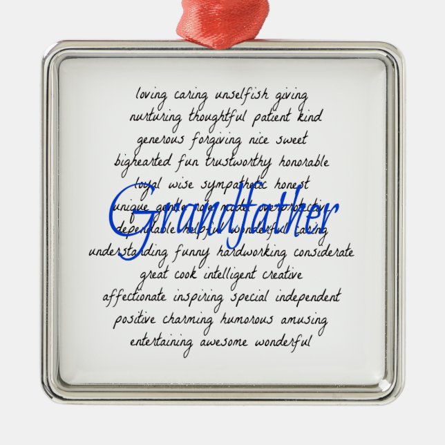 Worte für Großvater Ornament Aus Metall (Vorne)