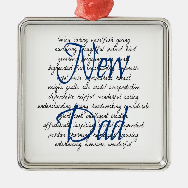 Worte für neuen Vater Silbernes Ornament (Vorne)