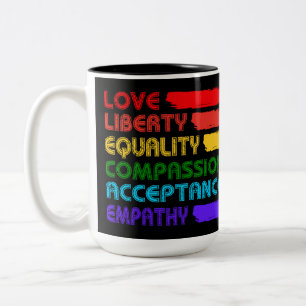 Worte, nach denen man lebt zweifarbige tasse