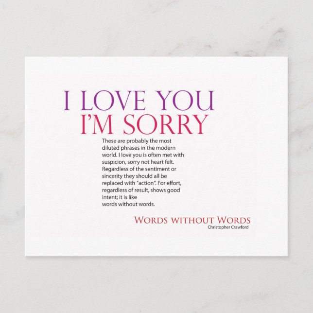 Worte ohne postkarte (Vorderseite)