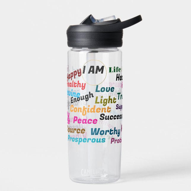 Worte positiver Bejahungen Trinkflasche (Links)