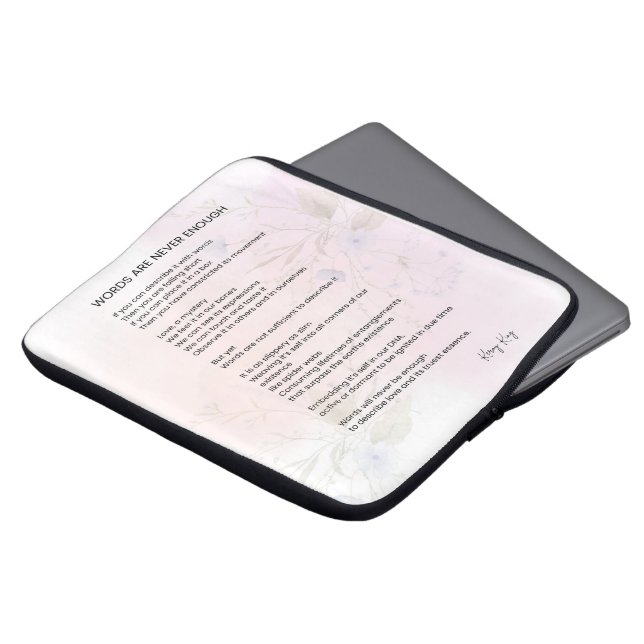 Worte sind nie genug - Gedichte ermutigen Laptopschutzhülle (Vorne Oben)