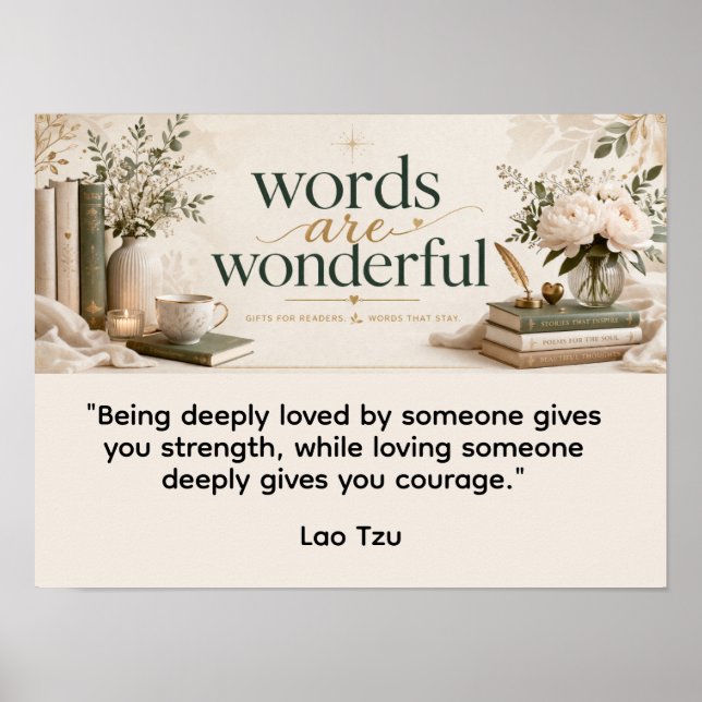 Worte sind wunderbar Lao Tzu Poster (Vorne)