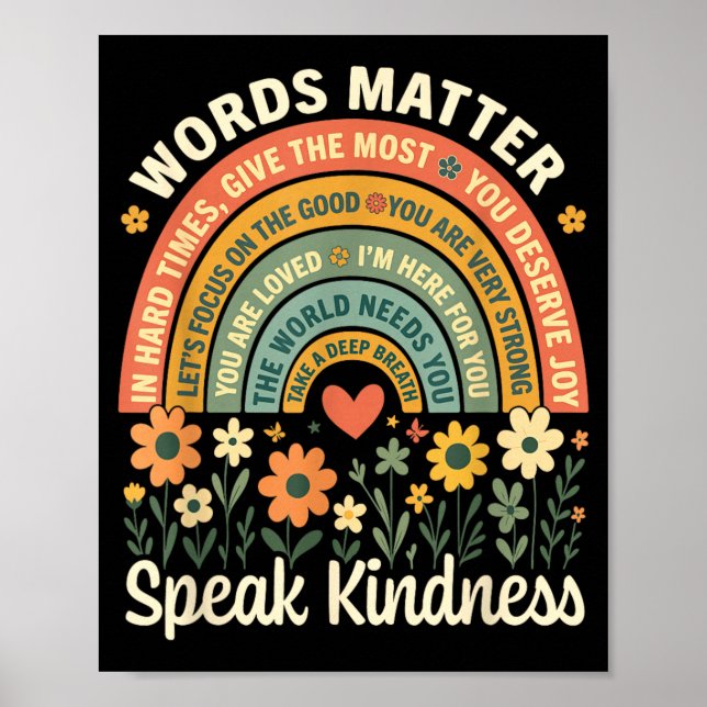 Worte sprechen Freundlichkeit Positive Botschaft A Poster (Vorne)