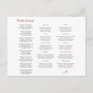 Worte statt Gedicht Postkarte