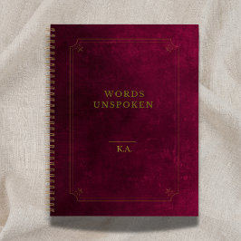 Worte Unausgesprochen Notizbuch – Marone Gold Lede