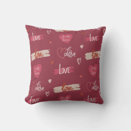 "Worte und Herzen der Liebe Kissen