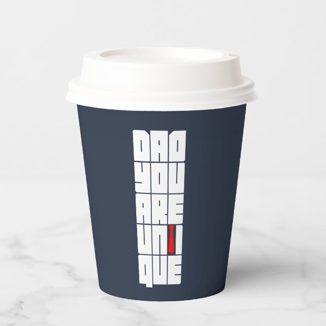 Worte Vater Sie sind einzigartig Pappbecher (Vorderseite)