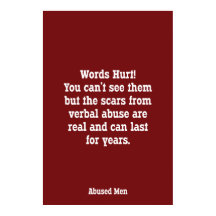 Worte verletzen! Sie können sie nicht sehen ...