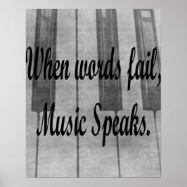 Worte versagend Klaviermusikdesign Poster