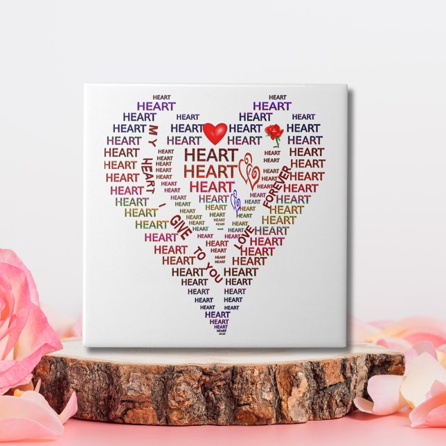 Wörter aus Foto der Herz-Keramik Fliese (Words of Heart Ceramic Photo Tile)