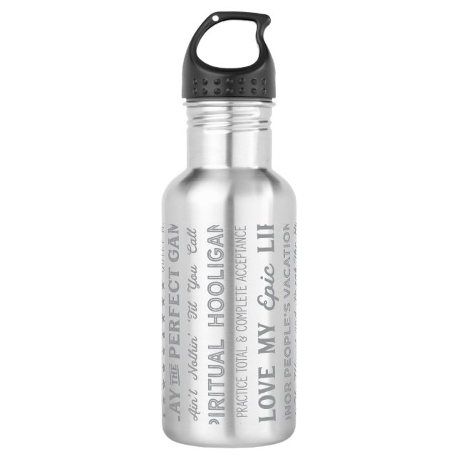 Wörter der Klugheits-Wasser-Flasche Trinkflasche (Vorderseite)