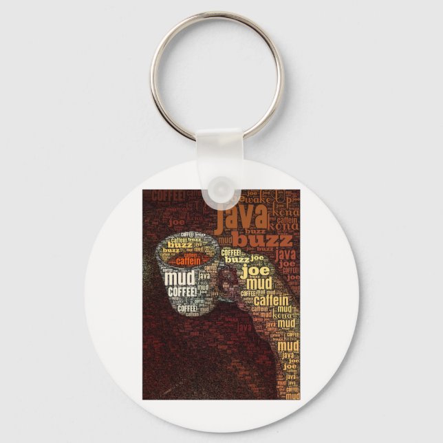 Wörter für Kaffee Schlüsselanhänger (Vorderseite)