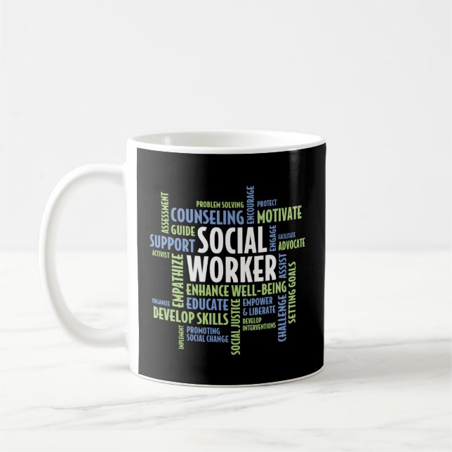 Wörter - LSCW-Monat der sozialen Arbeit für Sozial Kaffeetasse (Links)