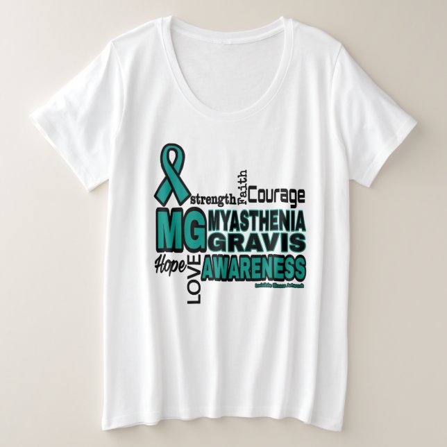 Wörter… Myasthenia Gravis Große Größe T-Shirt (Design vorne)