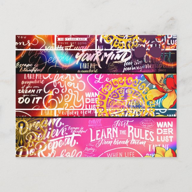 Wörter Postkarte (Vorderseite)