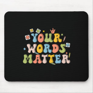 Wörter Problem Retro Pathologe psychische Gesundhe Mousepad