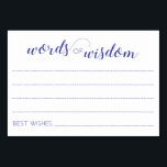 Wörter von White Navy Blue Wedding Advice Cards Tischnummer<br><div class="desc">Diese eleganten marineblauen Weisheitskarten sind die perfekte Ergänzung zu Ihrem Hochzeitsempfang oder Bridal/Polterabend. Diese Karten sind eine großartige Alternative zu einem traditionellen Gästebuch.</div>