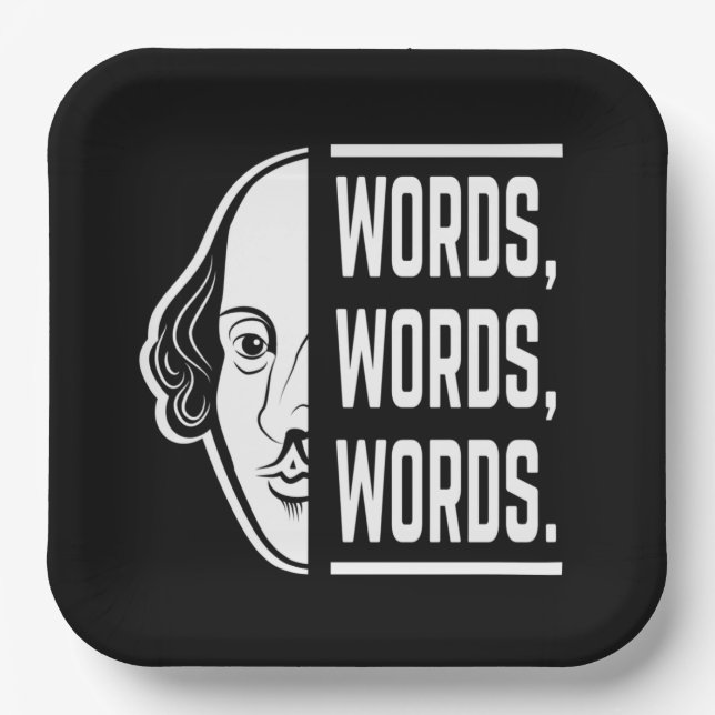 Wörter Worte Shakespeare Zitat Thespian Pappteller (Vorderseite)