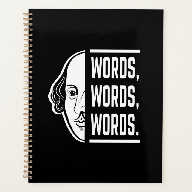 Wörter Worte Shakespeare Zitat Thespian Planer (Vorderseite)