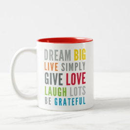 WÖRTER ZUM LEBEN DURCH modernes motivierend Mantra Zweifarbige Tasse