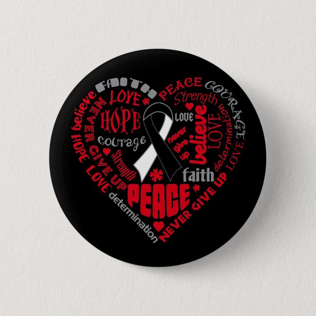 Wörter zum Thema Karzinoid Cancer Awareness Heart Button (Vorderseite)