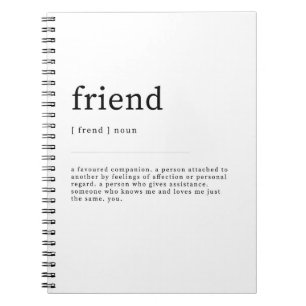 Wörterbuch für Friend Definition Notizblock